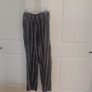 Torrid Black, Grey, and White Striped Pants